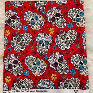 Sugar Skull Fabric 2.25 yards, New!